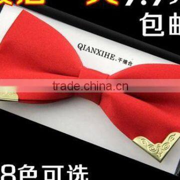 Men's Dress Double Tie Groom Groomsman Married British Korean Metal Bow Tie Tide Box photo-4
