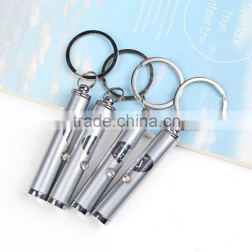 Promotional logo led metal key chain pen advertising logo mini led light ball pen drive key chains                        
                                                Quality Choice