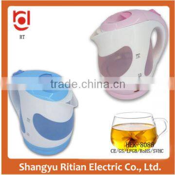 Eco-Friendly immersed Cordless plastic mini electric kettle