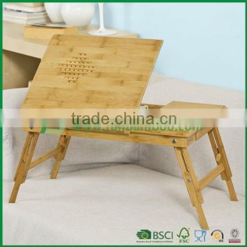 Bamboo tray, bamboo computer laptop desk with drawer