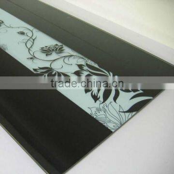 8mm screen print black tempered glass dining table top