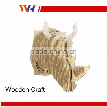 Wall Hanging DIY Animal Head Wood Craft Home Wall Decoration