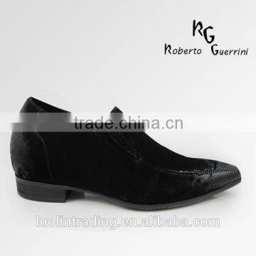 cow suede and leather height increasing shoes for men