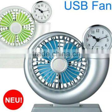 2014 new Usb Fan With Led Clock 5v 2.5w Usb Fan With Led Clock