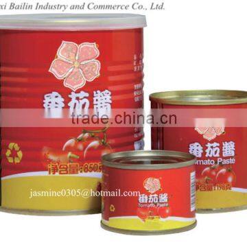 Chinese fresh 2220g*6tins canned tomato paste concentrated 28-30%