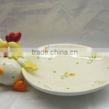 ceramic easter chicken with egg holder