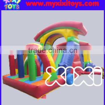 xixi toys good quality train theme inflatable obstacle course