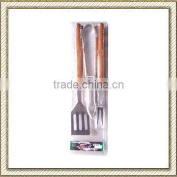 3pcs Steel steel bbq tool set on blister