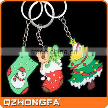 High quality Christmas 3d logo soft pvc keychain for promotion gift