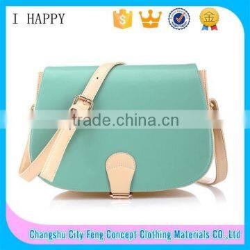 Fashion PU Messenger Bag Plain Blue Shoulder Bag