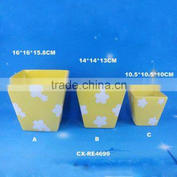 Ceramic square shape indoor flowerpot