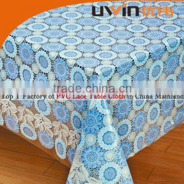 PVC table cloth factory printed lace tablecloth vinyl embossed tablecloth