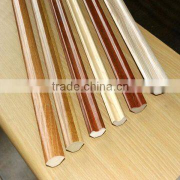 quarter round with wood material used for laminated flooring