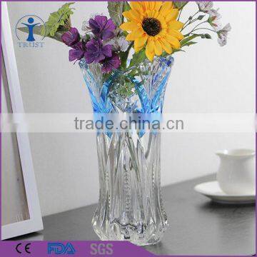 Super Quality clear straight tall crystal glass Flower Vase