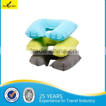 13031 Flocked PVC Travel Inflatable Pillow