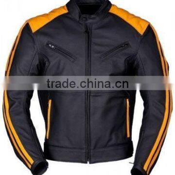 Orange/Black Leather Jacket Motorcycle Biker JACKET Racing Motorbike Jacket 2015