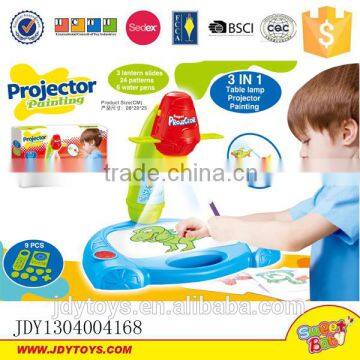3 in 1 projector painting machine table lamp with 24 pattern and 6 water pens