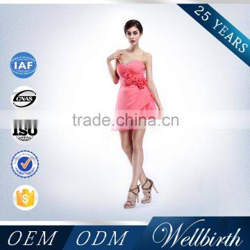 China Wholesale Pink Color 2015 Maxi Chiffon Beaded Cocktail Dress photo-4
