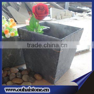 Indoors&outdoors useful dark grey slate stone unique plant pots