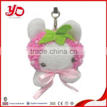 Wholesale animal toy bunny plush rabbit keychain,stuffed bunny keychain