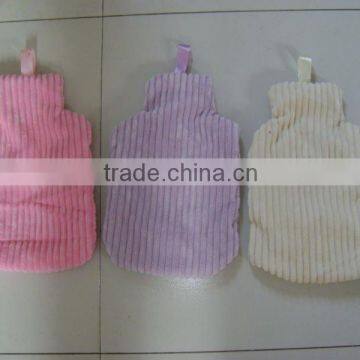 cheap promotional cotton stripe fabric hot water bottle cover for 2000ml