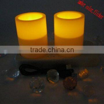 Wireless Rechargeable Led Plastic Candle With USB Wire photo-3