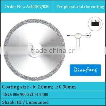 40mm HP shank rim cutting disc diamond dental lab products