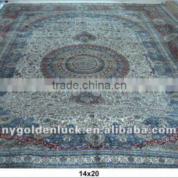 handmade 14x20 silk indo persian carpets