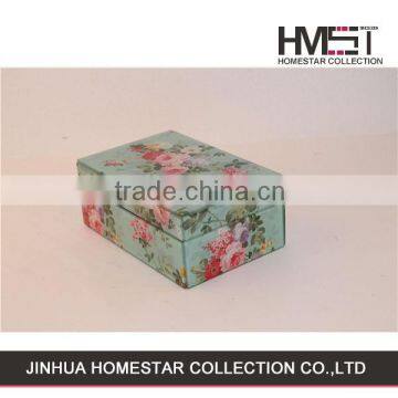 Factory direct sale fashion design colorful flower printed jewelry box