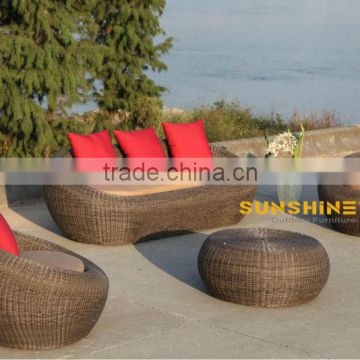 Deluxe Outdoor Rattan Garden Wicker 4-Piece Sofa Set Patio Sectional Furniture