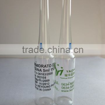 5ml medical glass ampule with printing words