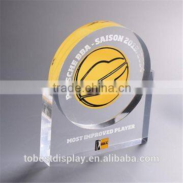 Custom wholesale high quality acrylic medal, plexiglass award, baseketball medal