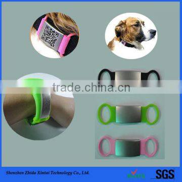 cheap silicone band with dog tag for dog