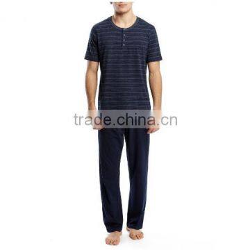 Wholesale blue jersey loungewear bedroom sets, cotton pajama shorts set