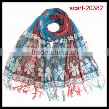 hot scarf floral tassel scarf with frigne