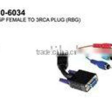 HDB15P FEMALE TO 3RCA PLUGS(RBG)