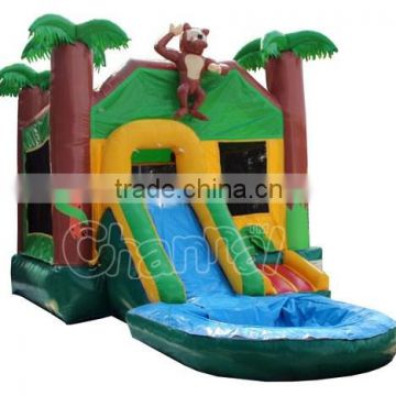 jungle inflatable bouncy castle, custom jumping castle with water slide                        
                                                Quality Choice