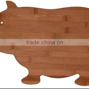 carbonized animal bamboo cutting board with handle wholesale