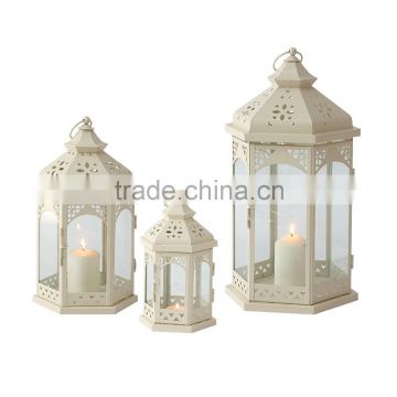 2016 Metal lantern with glass for wedding or home use