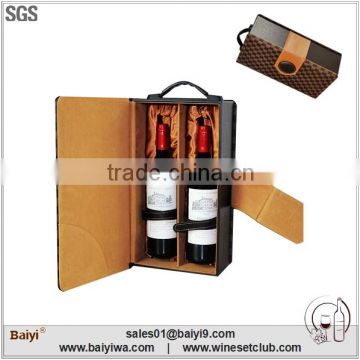 Professional Luxury Leather Wine Boxes For 2 Bottles