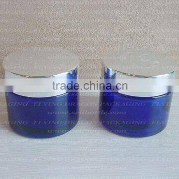 60ml Blue cream glass jar with lid, cosmetic jar, cosmetic glass jar