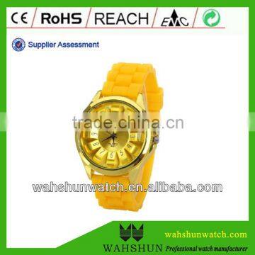 new arrival yellow chrysanthemum watch dial elegant silicone watches top branded jelly watches China