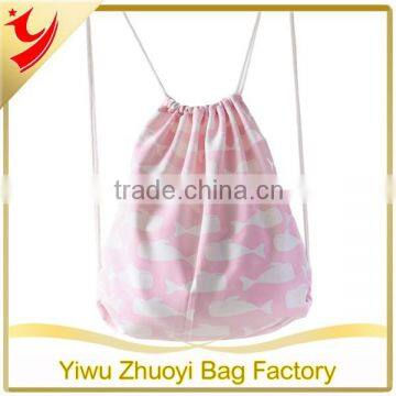 Promotional Waterproof Polyester Nylon Drawstring Backpack Bags in logo printing