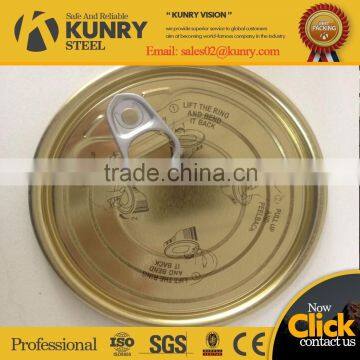 Y300 72.9mm food tinplate 73mm easy open end for food packing