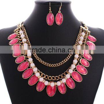 2016 Bohemian Style Triple Resin Teardrop Diamond Jewelry Sets
