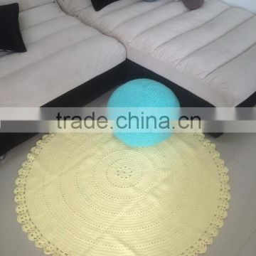 customized colors cotton knitted pouf china