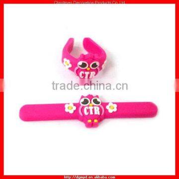 Deep pink animal 3D soft PVC finger ring for girls (MYD-0930)