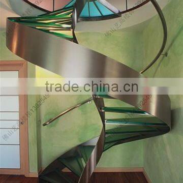 9004 Series of Glass Circular Staircase With Dual Lateral