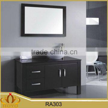 New Mdf Floor Mounted Mirrored Basin Classic Bathroom Cabinet RA303 Supplier's Choice