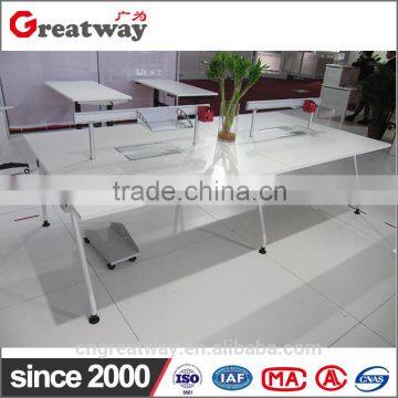 four people office workstation table in steel(QE-31F)